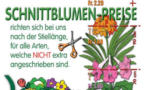 Preisliste Schnittblumen