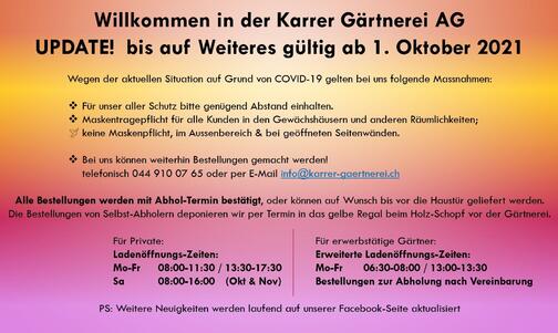 Oktober 2021 Update COVID